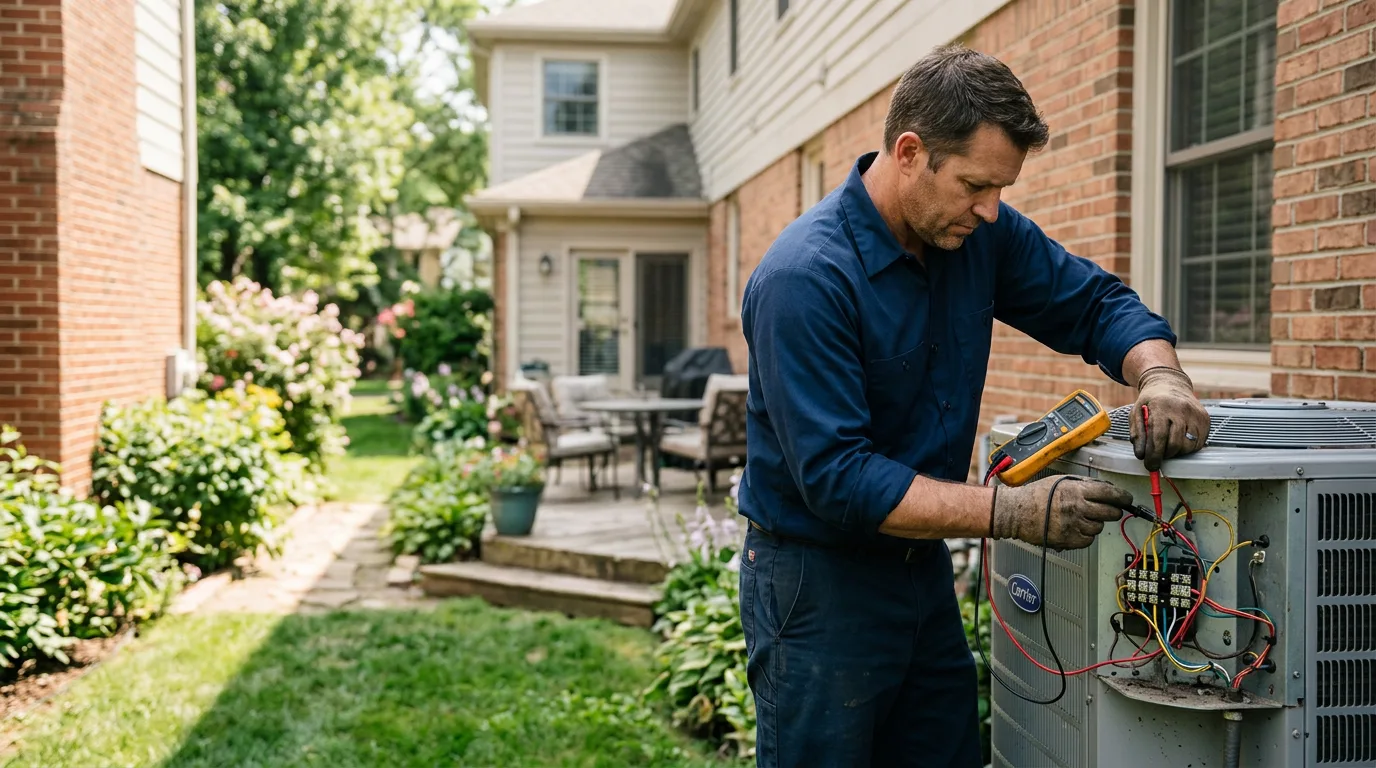 HVAC technician working near Rogers, TX